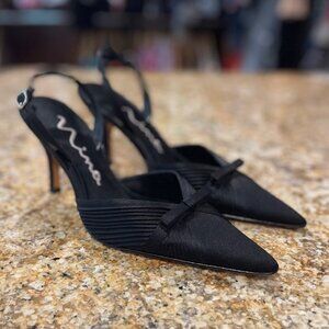 Nina Evening Satin Slingbacks